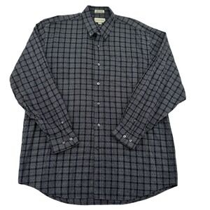 Cutter & Buck Dress Shirt Gray Plaid Long Sleeve Button Down Casual Mens XL